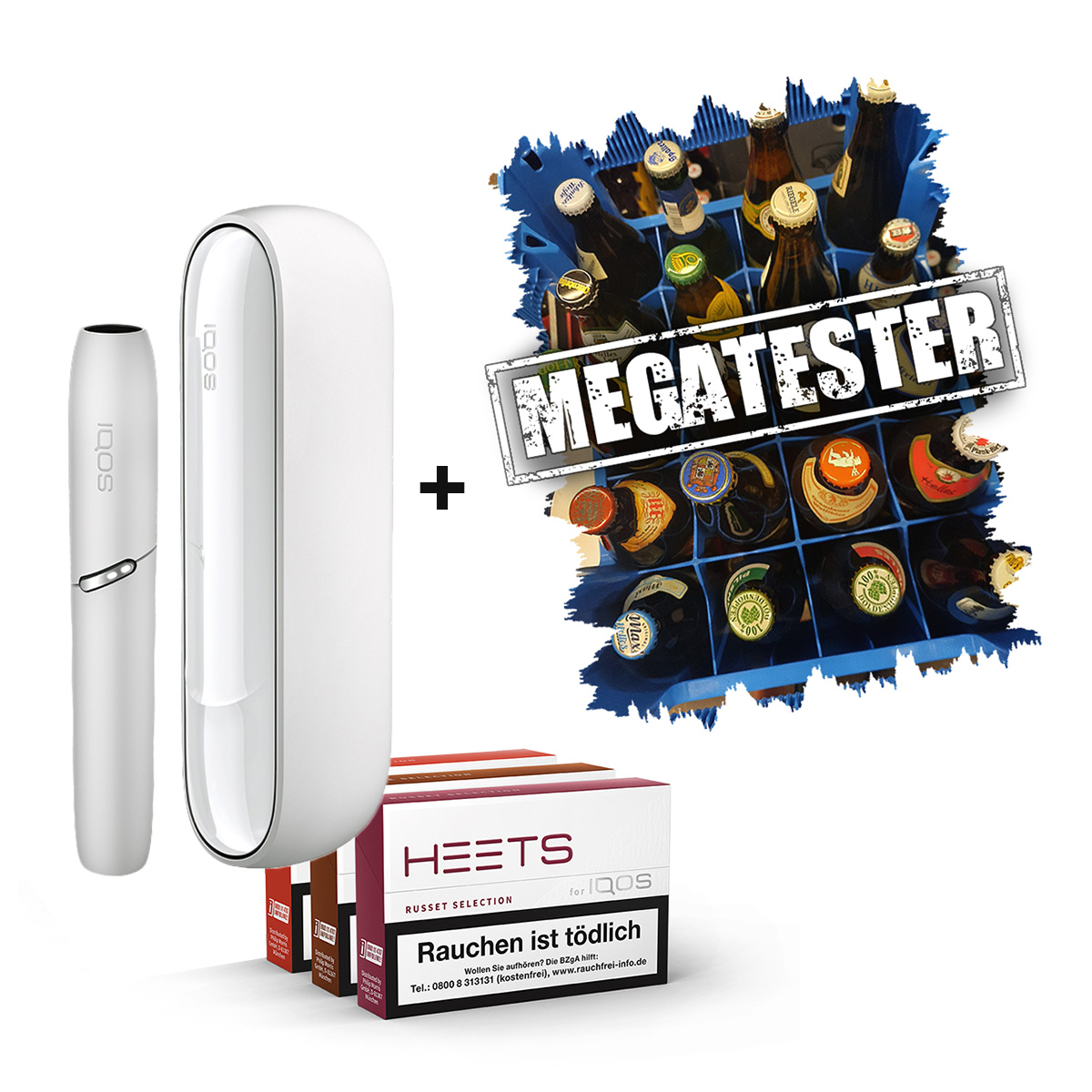 Bundle -  IQOS 3 Duo Kit [warmwhite] plus Megatester