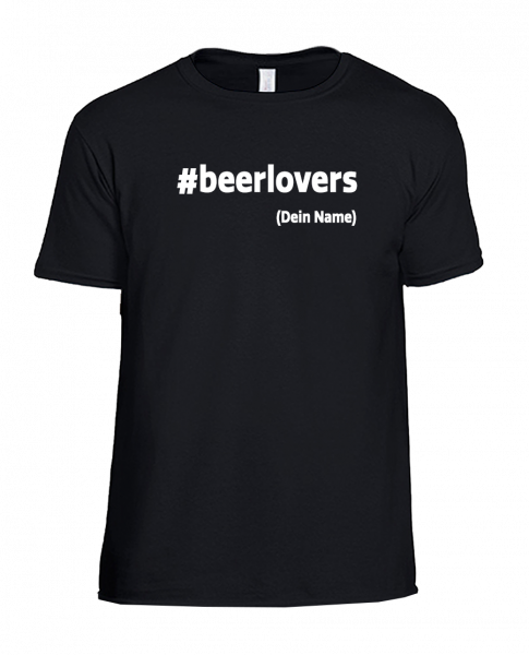 T-Shirt #beerlovers mit Personalisierung [schwarz]